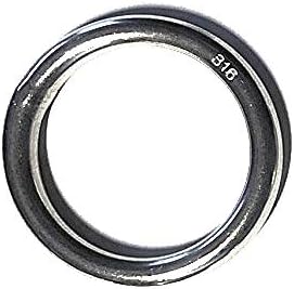 US STAINLESS Stainless Steel 316 Round Ring Welded 3/8" x 2" (10mm x 50mm ID) Marine Grade