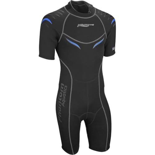 Phantom-Aquatics-25mm-Marine-Mens-Shorty-Wetsuit-Blue-Medium Phantom Aquatics 2.5mm Marine Men's Shorty Wetsuit - Blue, Medium - Image 1