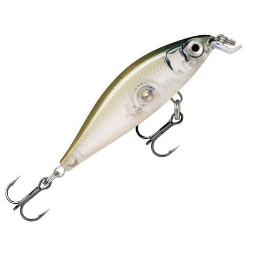 Rapala, X-Light Minnow przynęta wędkarska, rozmiar: 5 cm/4 g, płynąca słodkowodna przynęta, głębokość pływania: 0,6-0,9 m, plastikowy sprzęt wędkarski, Ghost Shinner gHSH