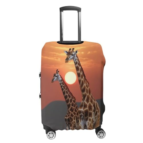 Giraffe At Sunset Luggage Cover, Washable Elastic Suitcase Cover Protector Fit 18-32 Inch Luggage4