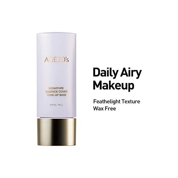 AGE-20s-Brightening-Purple-Tone-Up-Base-71-Hydrating-Essence-SPF35-PA-Korean-Makeup-Primer-135-fl-oz AGE 20's Purple Tone Up Base SPF15, Hydrating Essence, Glow Skin Tint, Tone Correcting BB & CC Cream Korean Makeup Primer (1.35 fl. oz)