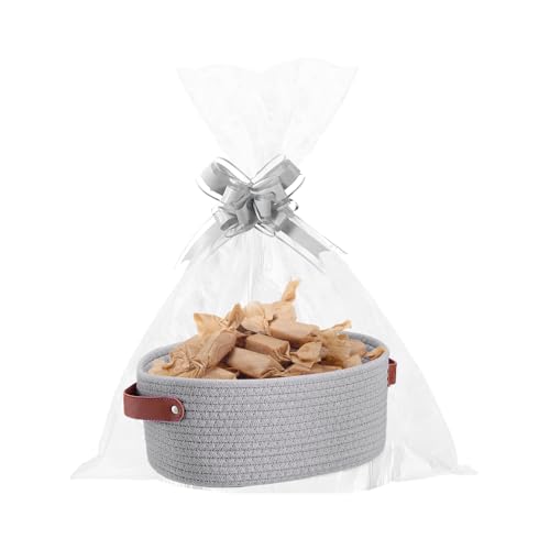 Panier de rangement tressé en corde de coton - Organisateur décoratif pour la décoration de la maison - Pour chambre à coucher, cuisine, salle de bain, jouets, fête, cadeau d'invités, mariage