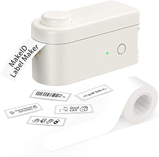 MakeID Label Maker Machine with Tape L1 Portable Bluetooth Handheld Label Printer Included Multiple Templates Available for Phone Easy to Use Home Office Organization USB Rechargeable