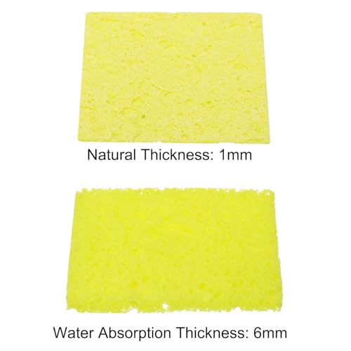 Image of MECCANIXITY 15PCS Soldering Sponge 60 x 60mm Square with Holes Yellow Cleaning Pad Welding Tip Iron Replacement for Cleaning Soldering Iron 1mm Natural Thickness 6mm Water Absorption Thickness