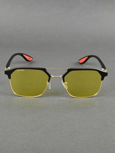 Image of GYNK Square Frame Sunglasses for Men | Premium Metal Frame Sunglasses | Fashion Eyewear for Driving, Travel, Riding, Outdoor Activities, Beach & Daily Wear