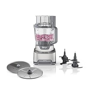 Ninja NF701 Professional XL Food Processor, 1200 Peak-Watts, 4-in-1, Chopping, Slicing/Shredding, Purees, Dough, 12-Cup Processor Bowl, 2 Blades & 2 Discs, Feed Chute/Pusher,Silver