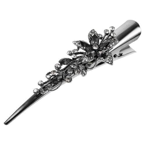 Pinza para el cabello FRCOLOR vintage grande con cristales de strass metálica tipo cocodrilo decorativa y brillante para mujer
