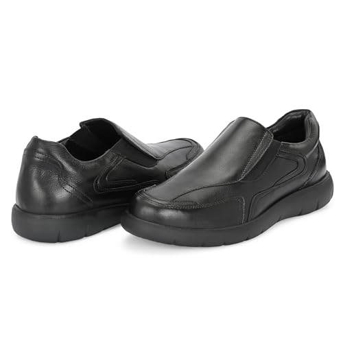 Image of Blue Leather By Centrino Genuine Leather Men's Formal | Pure Leather Slip-On Shoes | Soft & Comfortable Daily Driver | Casual Yet Elegant Formal Footwear (4042)