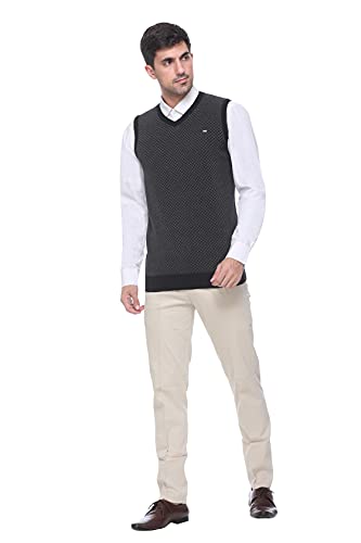 Image of GODFREY Woolen V Neck Sleeveless Half Sweater for Man Winter
