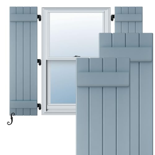 14"W x 79"H Americraft Four Board (2 Batten) Exterior Real