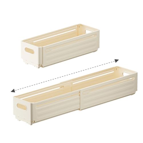 Foldable Storage Bins, 2 Pack Plastic Expandable Boxes for Organizing, Adjustable from 11-18.8