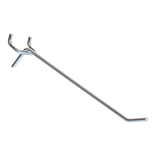 KC Store Fixtures A45113 Pegboard Hook, 6", Long 1/8" Wire, Zinc (Pack of 100)