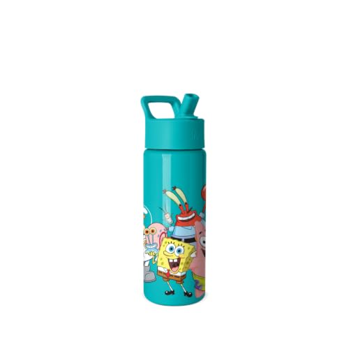 Image of Simple Modern SpongeBob Kids Water Bottle with Straw Lid | 18oz Insulated Stainless Steel Kids Tumbler & Spill Proof Toddler Cup for School, Girls, Boys | Summit | SpongeBob Pals