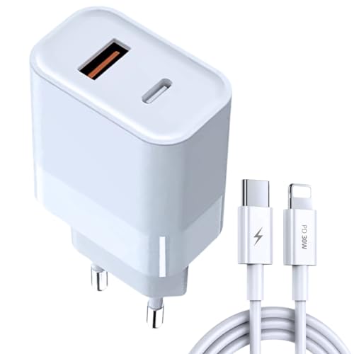 Carregador Turbo 30W Tipo-C para Lightning Compatível Com iPhone 8 Plus X Xr 11 12 13 14 Pro e Max C