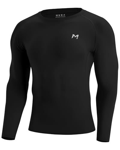 Mens Compression Shirt Long Sleeve Quick Dry Athletic Workout Gym T-Shirt SPF Running Top Sport Undershirt Base Layer