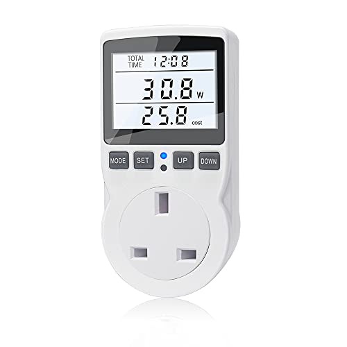 KETOTEK Energy Monitor Plug, Electricity Usage Monitor with 11 Modes, Power Meter Backlight Display, Energy Watt Voltage Amps Power Consumption Meter, Overload Protection for Home Appliances