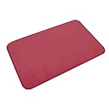 tapis rose framboise et blanc Dimensions : L. 75 x l. 45 cm Tapis de Bain Microfibre Vitamine 45x75cm Framboise