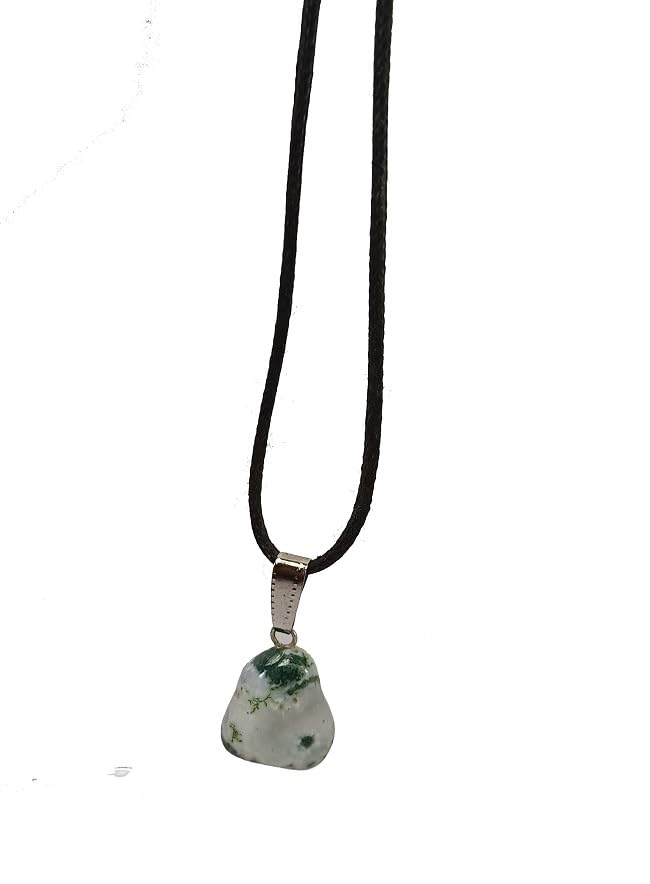 Natural Moss agate Stone Healing Tumbled Crystal Stone Tumble Pendant-image-13