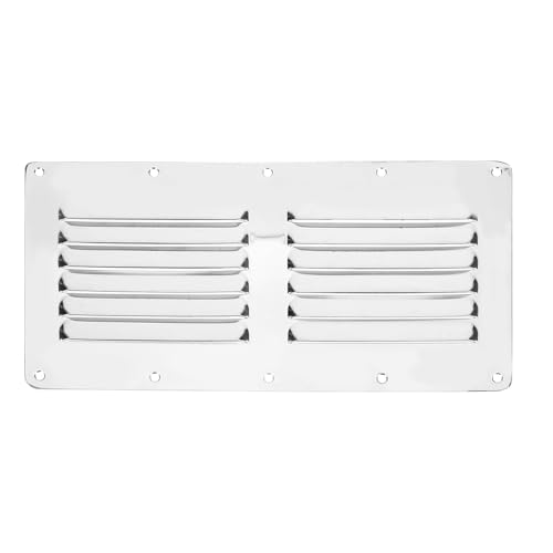 Grille d'aération rectangulaire à persiennes en inox pour système d'évacuation