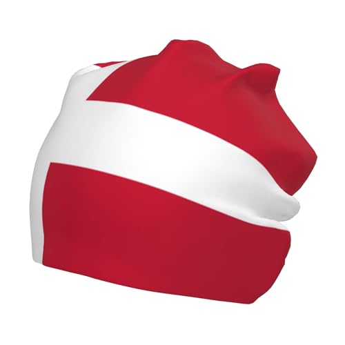 Flag of Denmark Children Hip Hop Knitted Hat Kids Elastic Leisure Knit Cap Warm Sleep Beanies Black