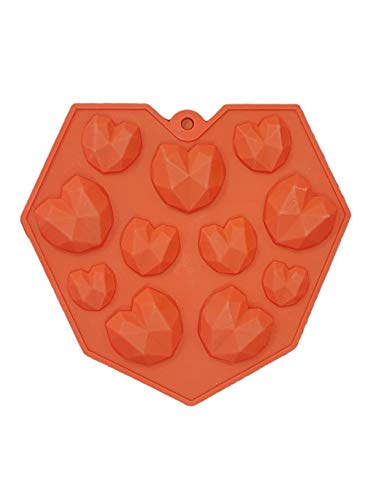 Image of Cake Decor - 11-Cavity Heart Silicone Mould - Non-Stick, BPA-Free, Flexible, Food-Grade - for Chocolate, Candy, Jelly, Fondant, Cake, Soap, Resin Crafts - Oven, Microwave, Freezer Safe