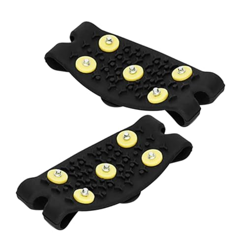 OATIPHO 1 Pair Outdoor Winter Kids Ice Cleats 5-Tooth Non-Slip Shoe Grippers Skid Ice Shoe Spikes for Snowy ICY