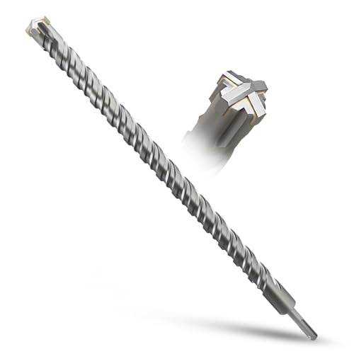 METOTY Broca SDS Plus 25mm×460mm, para piedra, martillo perforador, para hormigón, piedra, piedra natural, muro de ladrillo