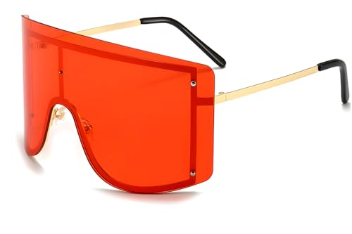 Oversized Gradient Shield Sunglasses – UV400 Protection, Futuristic Full-Coverage Design