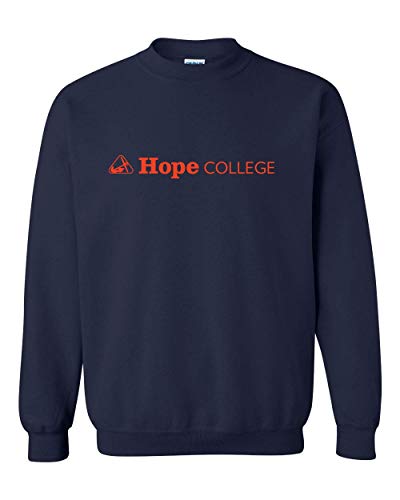 Hope College Horizontal One Color Unisex Crewneck Sweatshirt - Hope Flying Dutchmen Apparel