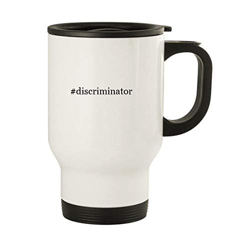 #discriminator - 14oz Stainless Steel Travel, White