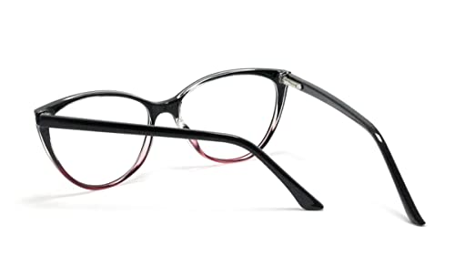 Óculos Armação Feminino Gatinho Com Lentes Sem Grau Br-9823 (Preto-Degrade)