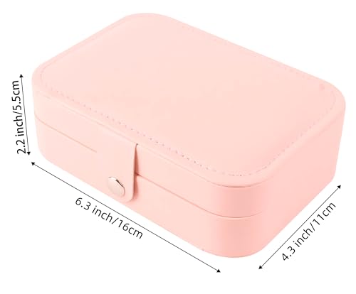 Image of Travel Jewelry Box,Travel Jewelry Case Organizer,PU Leather,Pink,1 Pcs