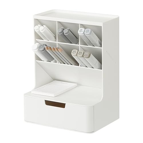 BLUE GINKGO Hive Schreibtisch-Organizer – Vertikale 6 Fächer, volle Schubladenaufbewahrung – Platzsparender Stifthalter, Schreibwarenaufbewahrung – Organizer für Büro, Schulbedarf, Make-up