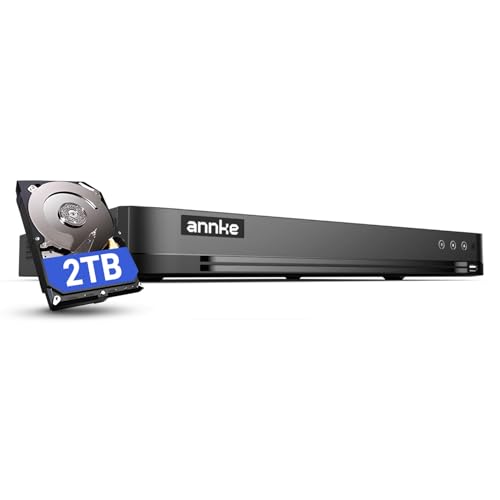 ANNKE Grabadora DVR AI 32 canales 3K Lite con disco duro de 2 TB, reconocimiento de personas y vehículos, 5 en 1 CVI/CVBS/AHD/TVI con salida HDMI para sistema de cámara de vigilancia, acceso