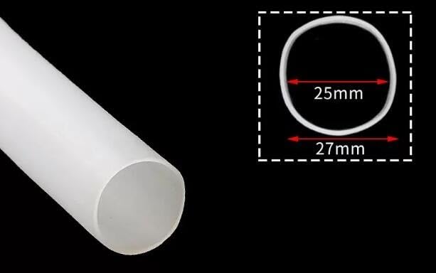 flexiable rubber Silicone Rubber Pipe Water Tube High Temperature Resistant Hose 1 Meter Inner Diameter 20mm 80mm Wall Thickness 0.8mm 1.5mm drain elastic (Color : 25mm)