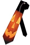 Happy Pumpkin Tie Halloween Ties Jack-O-Lantern mens Necktie by Three Rooker