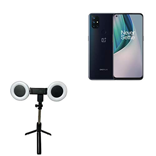 BoxWave Stand and Mount Compatible with OnePlus Nord N10 5G - RingLight SelfiePod, Selfie Stick Extendable Arm with Ring Light - Jet Black