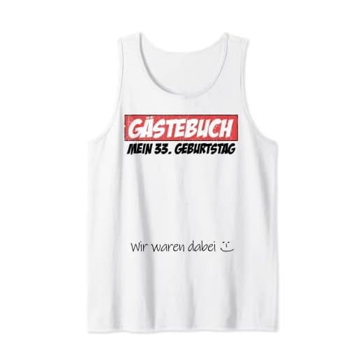 Libro de visitas para fiesta de 33 cumpleaños, diseño de hombre y mujer Camiseta sin Mangas