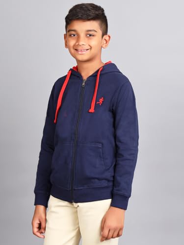 Image of ZION Hoodies for Boys - Cotton Hoodies Sweatshirt with Zipper | Solid & Regular Fit with Embroidery | Long Sleeve | for Every Occasion | Multiple Sizes & Colors (Pack of 1)