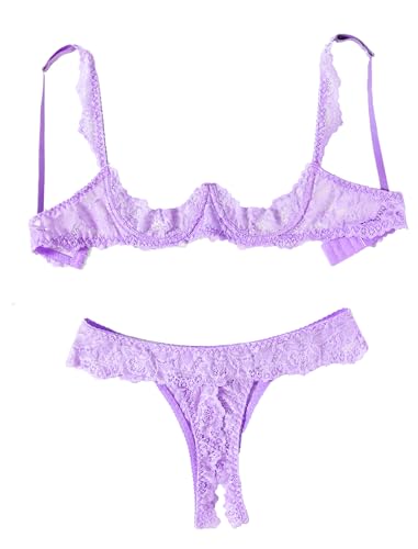 Image of Avidlove Sexy Lingerie Set for Women Lace Bra and Panty Sets Underwire Push Up Lace Lingerie Set XS-XXL