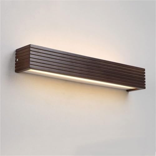 Lampada da Specchio per Il Trucco a LED Nera Moderna da 45 cm - Applique da Parete Rettangolare per Bagno e Trucco