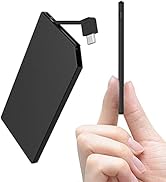 Auskang Batterie Externe très Mince, 115g très léger Power Bank avec câble, 0.6cm Ultra Slim Batt...