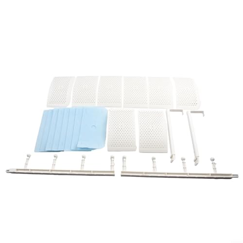 Jotekonoby Deflector de aire acondicionado ajustable de 8 hojas, deflector de aire acondicionado montado en la pared, escudo antisoplado directo, cubierta de salida de ABS para control de dirección