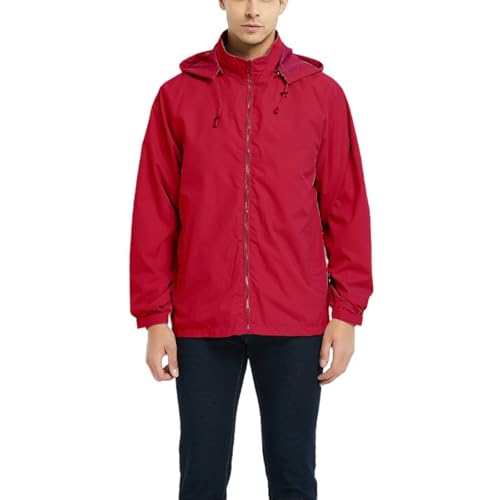 Chaqueta ligera con capucha impermeable para hombre