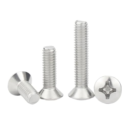 50pcs M2 M2.5 A2-70 304 Stainless Steel Cross Recessed Raised Countersunk Head Half Oval Screw Bolt(10mm,50PCS-M2.5)