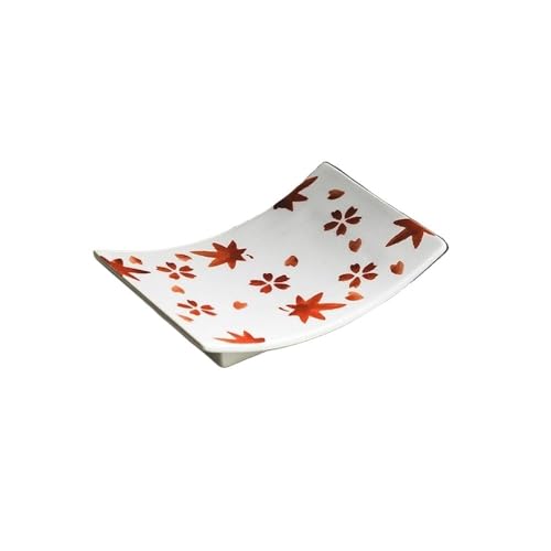 Placas Placa de sushi rectangular Placa de Bola de masa Placa japonesa Placa de cerámica Placa de sushi Snack barbacoa Vajilla de cena(A)