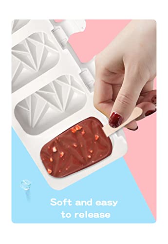 Summer Silicone Ice Cream Mold Diy Homemade Popsicle Moulds Diamond Ice Cube Makers Baking Tools Kitchen Tools #TOP3