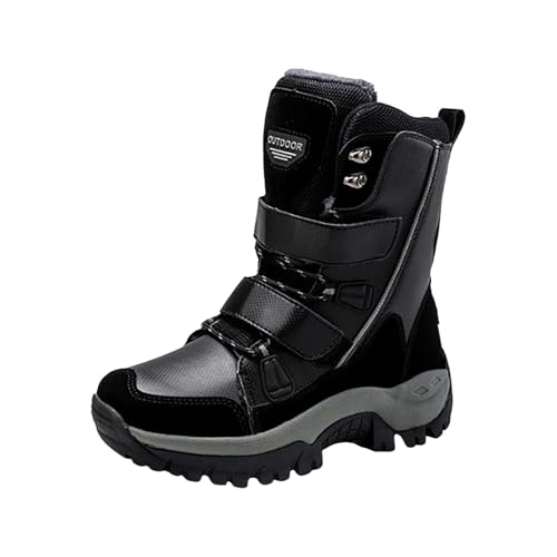 Generisch Botas de mujer forradas cálidas botas de nieve de invierno zapatos de confort para mujer cómodas suaves y acogedoras suela antideslizante elegante clásico al aire libre para nieve, Negro