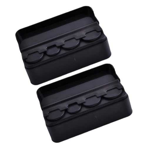 Contenedor para monedas para auto 2pcs negro plástico