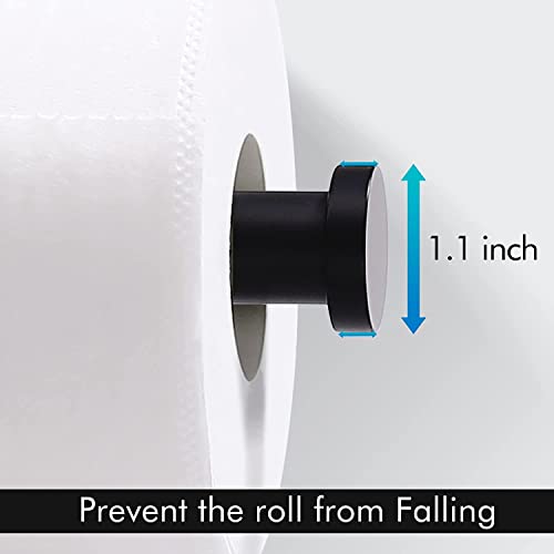 Image of Toilet Paper Roll Holder for Bathroom, Kitchen Tissue Roll Stand, 304 Grade Stainless Steel Wall Mount Hanger for Kitchen Accessories Items, Home and Bathroom Accessories, Matte Black, 5 Inch
